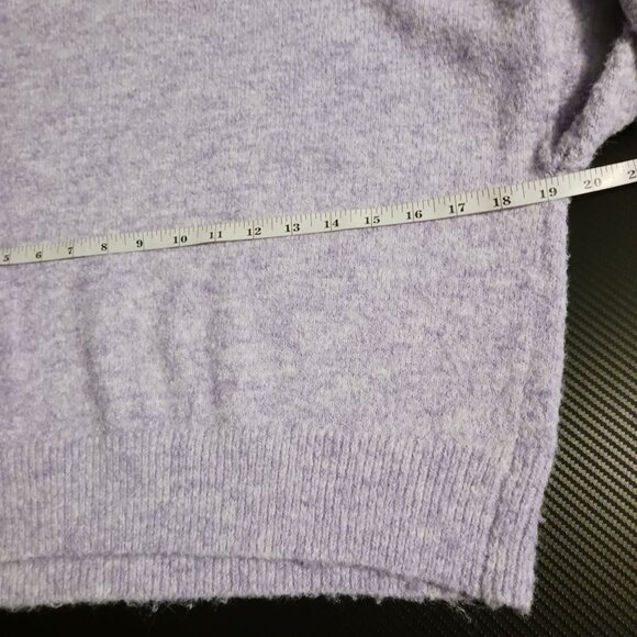 Line & Dot Lila Roll Mock Neck Cropped Sweater in Orchid/Purple Size S - Picture 13 of 14